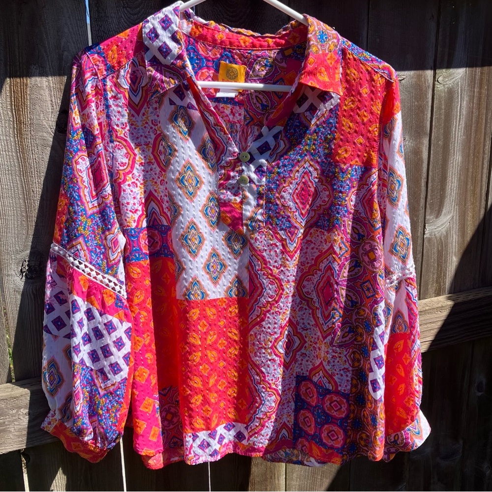 Ruby Rd. Boho Blouse Size Large - image 1
